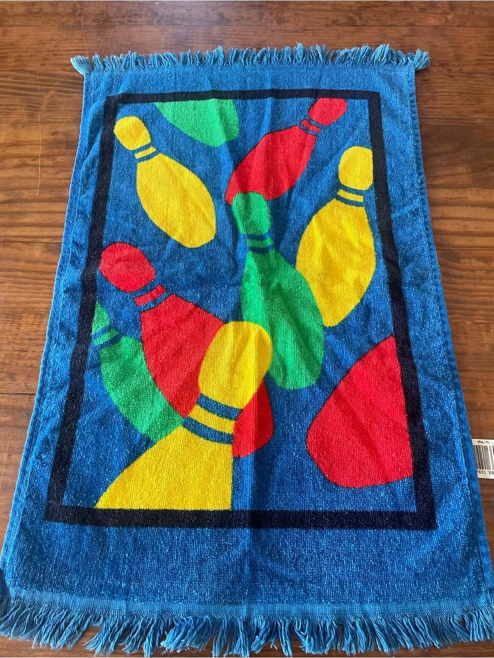 Vintage Retro Bowling Pin Graphic Towel Size small unique accessory unique